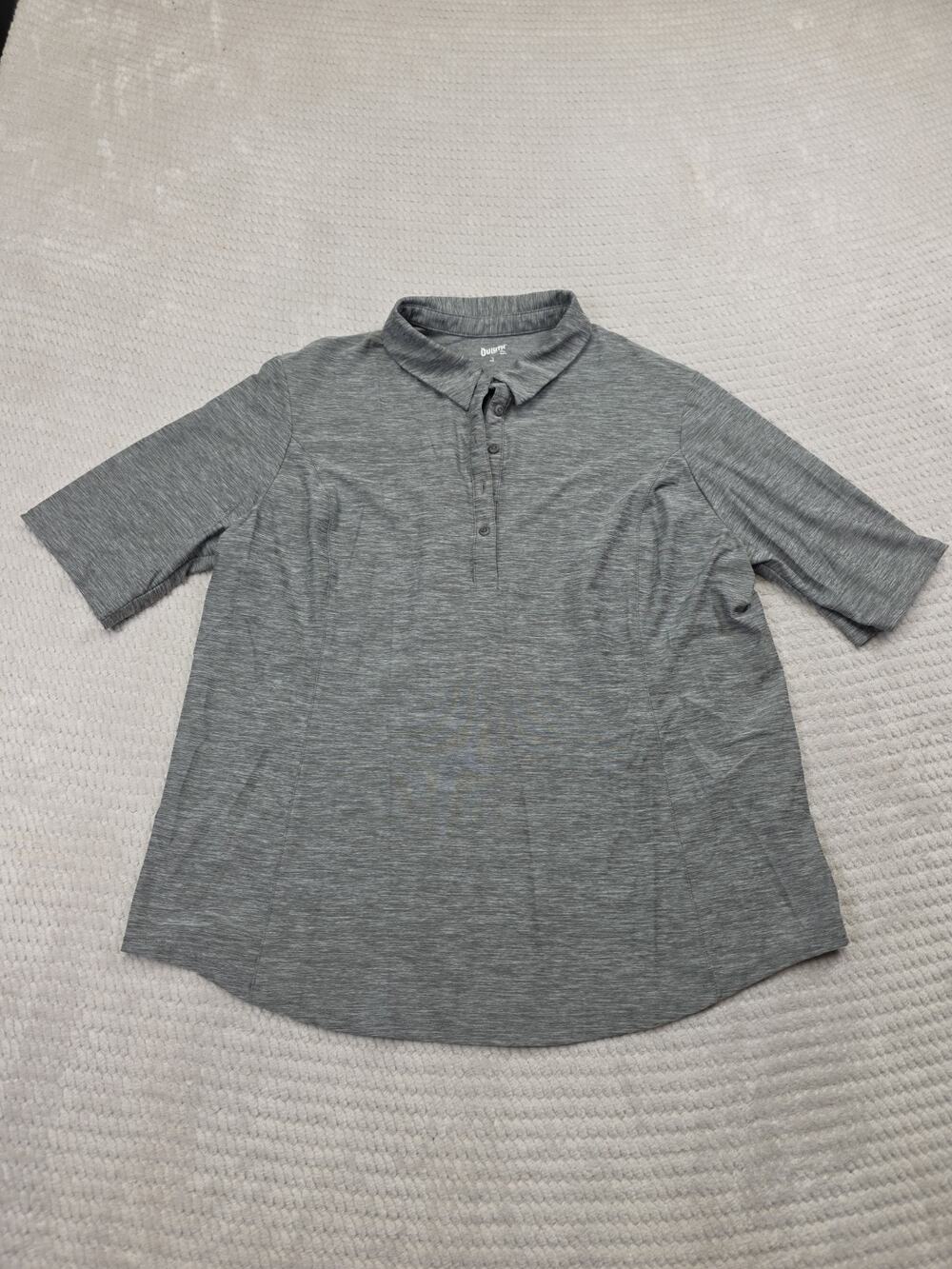 Duluth Shirt Womens Large Gray Performance Polo Half Sleeve